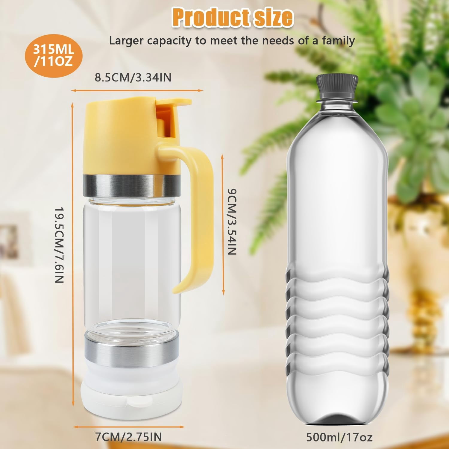 2026 Upgrade Honey Dispenser No Drip with Base, 12Oz Handle Glass Honey Jar pot, Syrup Dispenser for Coffee or Tea, Mess Free Honey Dispenser for Honey and Syrup, Honey Container