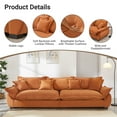 thumbnail image 2 of 125'' Modular Sectional Sofa, Sailing Design 3 Seater Sofa with Storage, Modern Deep Seat Sofa with Throw Pillows & Upholstered Seat Cushion, for Living Room Bedroom Apartment, Orange, 2 of 9