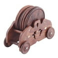 thumbnail image 1 of Benzara BM174930 4 x 2 x 6 in. Style Chariot de Mangue à la Main Coaster Ronde Ensemble avec Support & 44; Brun - 6 Pièces, 1 of 1