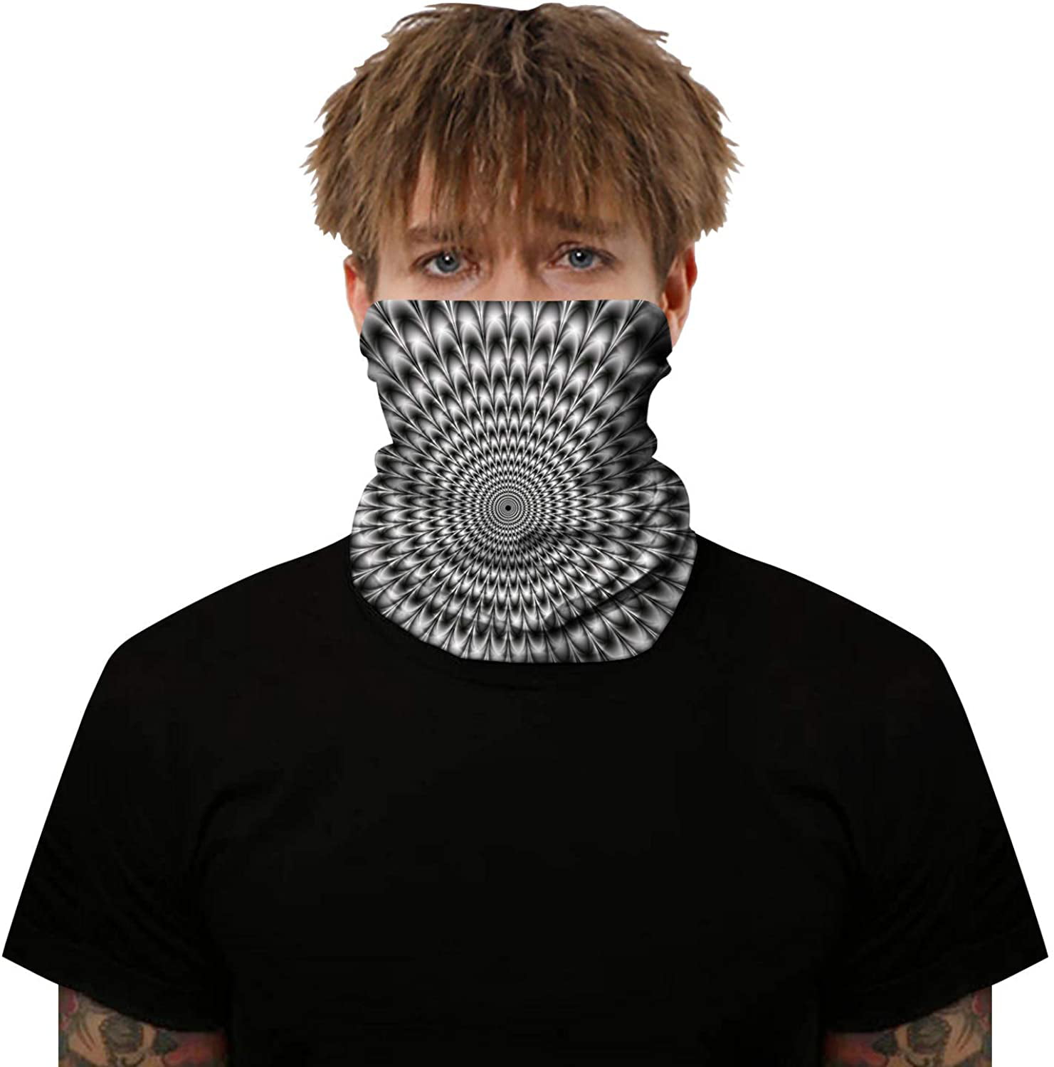 Unisex Seamless Rave Bandana Neck Gaiter Tube Headwear Bandana Motorcycle Face Bandana for Women Men Face Scarf 