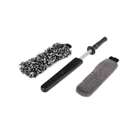 Detail Factory - Wheel Brush Kit with Interchangeable Microfiber Covers - Grey
