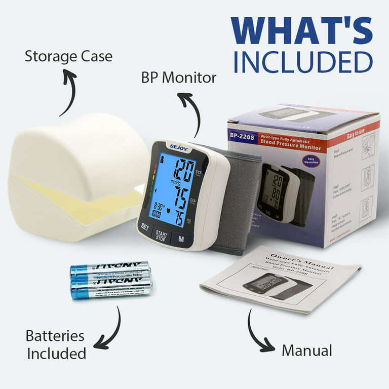 Blood Pressure Monitor XL Wrist Cuff 5.3-8.5 Inches, Automatic