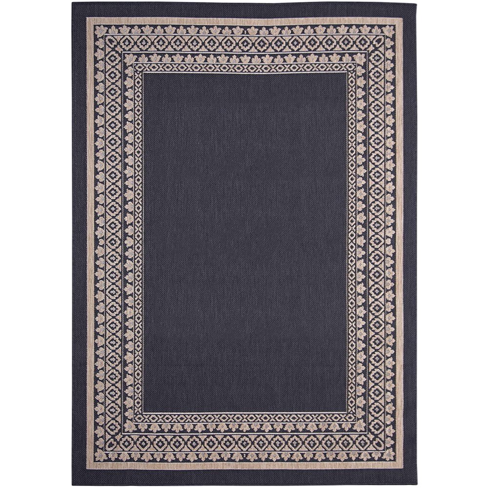 Classic Border Rug 7 ft. 10 in. x 10 ft., Charcoal Gray, Indoor/Outdoor Decor Accent Rug with