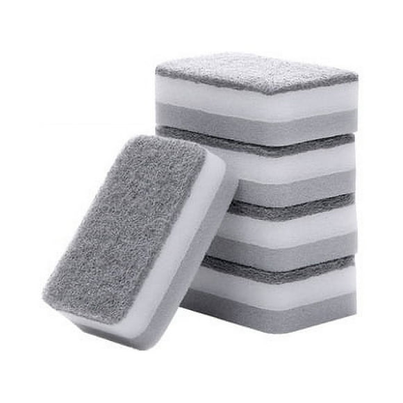 Non-Scratch Cellulose Scrub Sponge, Dual-Sided Dishwashing Sponge for Kitchen, 5 Pack