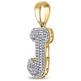 thumbnail image 2 of FB Jewels 10kt Yellow Gold Mens Round Diamond Initial J Letter Charm Pendant 1/2 Cttw, 2 of 2