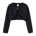 RTKFRFLM Girls Sweater Scalloped Cardigan Solid Long Sleeve Cropped ...