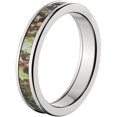 thumbnail image 2 of 4mm Half-Round Titanium Ring with a Mossy Oak Obsession Camo Inlay, 2 of 3