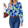 thumbnail image 4 of Fantaslook Womens Button Down Shirts Boho Floral Printed Long Sleeve Blouses Business Work Shirt Dressy Casual Loose Tops, 4 of 10