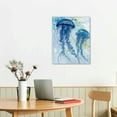 thumbnail image 2 of Lingy Beach Theme Canvas Wall Art, Watercolor Jellyfish, Sea Nautical Artwork Print Wall Decor Framed, Coastal Ocean Paintings Wall Decorations for Home Bathroom, Ready to Hang, 2 of 4