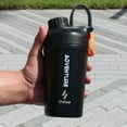 thumbnail image 6 of Ozizo 20oz Steel Shaker Bottle, Insulated Stainless Steel Bottle with Spring - Black, 6 of 7
