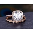 thumbnail image 2 of Art deco 2.55 Ct Moissanite Diamond Halo Wedding Ring Set with 18k Gold Plating, 2 of 5