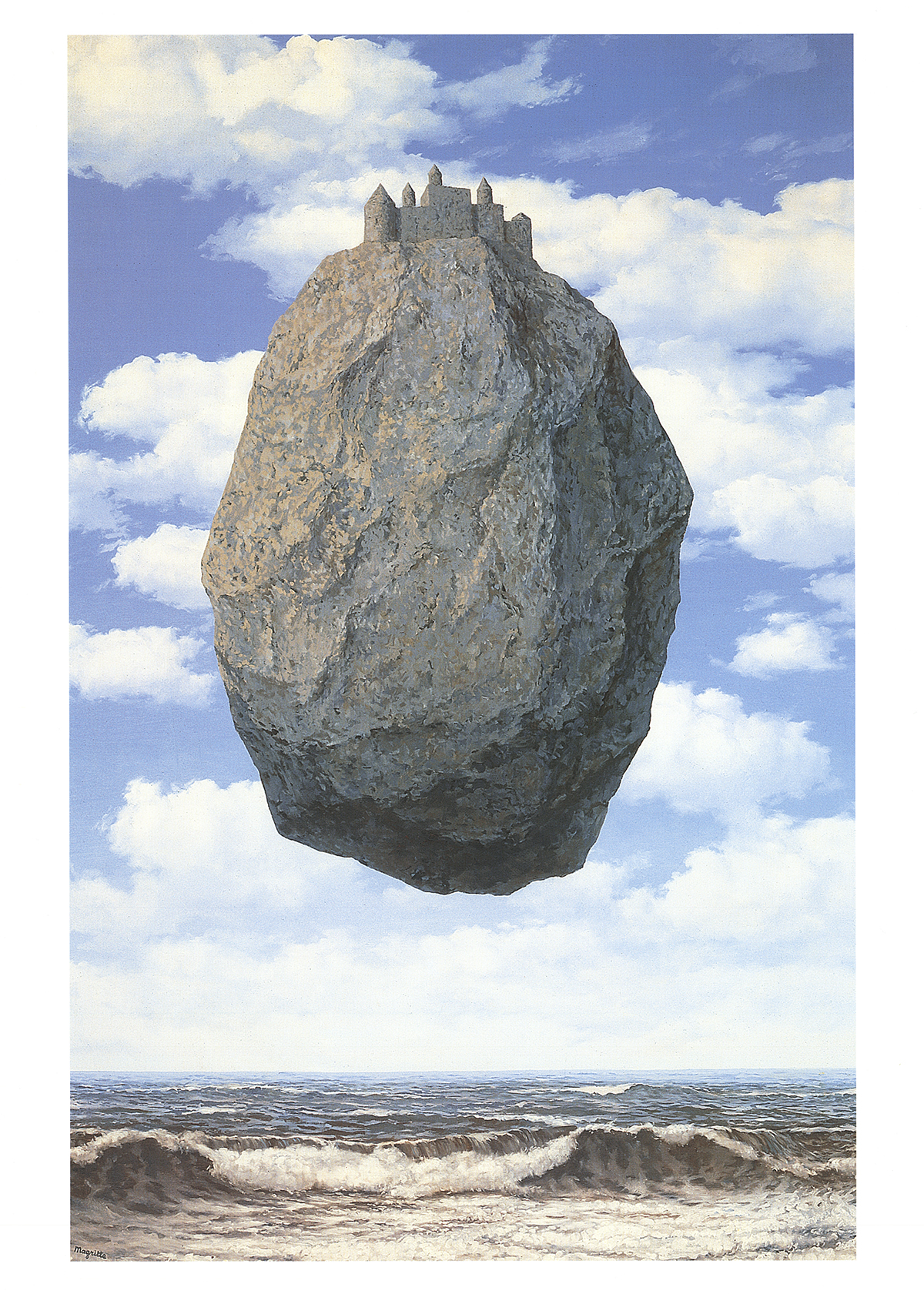 RENE MAGRITTE La chateau des Pyrenees (with border) 27.5&quot; x 19.75