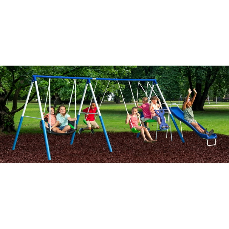 XDP Recreation All Star Metal Swing Set, Playground Playset for 7