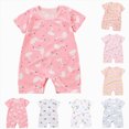 thumbnail image 4 of KPOPLK Romper for Baby Boys Pajama Short Sleeve One Piece Clothes Newborn Boys PJM Bodysuit Size 0-6 Months,Brown, 4 of 4