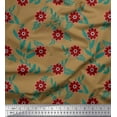 thumbnail image 1 of Soimoi Cotton Poplin Fabric Leaves & Floral Artistic Print Sewing Fabric Yard 56 Inch Wide, 1 of 1