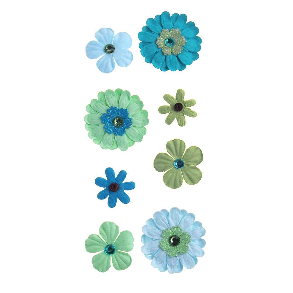 Self Adhesive Assorted Paper Flowers 3D, 8Count, Paradise