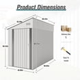 thumbnail image 3 of 3.8' x 8' Lean-To Metal Storage Shed with Lockable Door for Outdoor Equipment and Garden Tools, White, 3 of 7