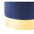 thumbnail image 4 of Inspired Home Violet Ottoman Velour Bleu Marine/ Or, 4 of 6