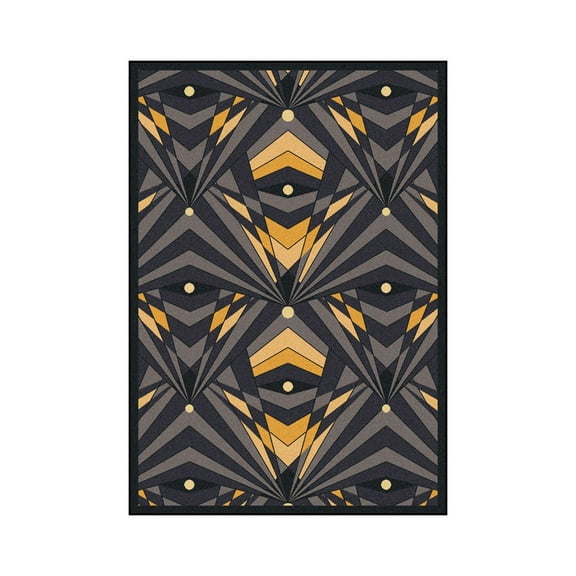 Deco Strobe 3'10" x 5'4" Area Rug In Color Charcoal