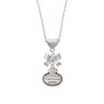 thumbnail image 2 of Delight Jewelry Silvertone Keep Calm The Nurse is Here Silver tone Bow Heart Necklace, 2 of 4