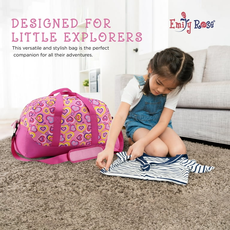 Emily Rose Kids Large Overnight Duffle Bag | Duffel Bag for Boys and Girls | 100% Polyester | Perfect for Sleepovers and Overnight Travel (Playful