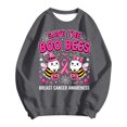 thumbnail image 2 of Breast Cancer Awareness Halloween Sweatshirts for Women Loose Crewneck Save The Boo Bees Graphic Sweatshirt Pullover Tops, 2 of 5