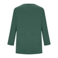 thumbnail image 4 of T-Shirt à Manches Courtes pour Femmes Seductiva, Liquidation d'Été pour Femmes, Hauts Tendance 2025, Tunique à Manches 3/4, Chemises Amples et Confortables, Col Rond Uni, 4 of 7