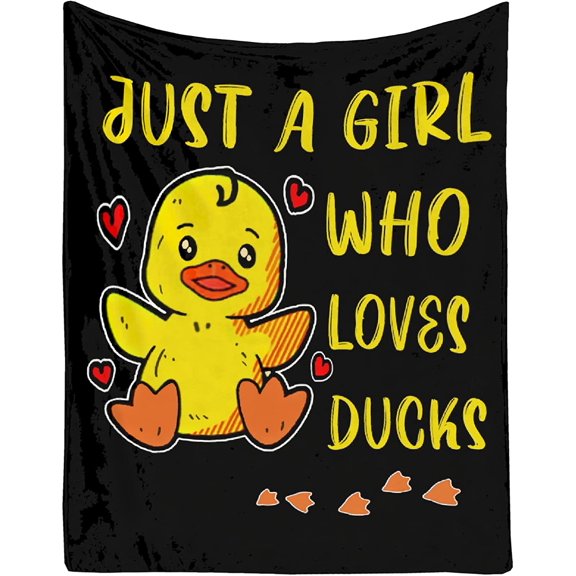 Just Girl Loves Ducks Blanket Soft Blankets and Throws Flannel Cozy Lightweight Quilt Gift Perfect for Bed Sofa Couch-40 x30 Extra Small for Pets