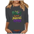thumbnail image 1 of T-shirt Décontracté Ample à Imprimé Tauxra pour Femmes, Blouse à Manches 3/4 et Col Rond, Haut Mode Confortable en Polyester et Spandex pour Usage Quotidien, 1 of 5