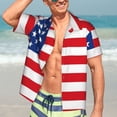 thumbnail image 5 of KLL Men's Hawaiian Shirt Short Sleeve Button Down Beach Shirts-America Flags3, 5 of 5