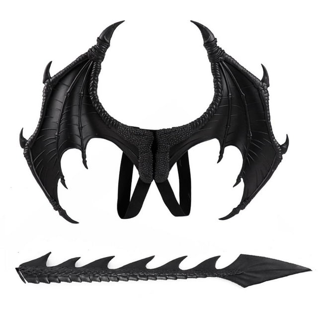 Ensemble de Queue d'Aile de Dragon d'Halloween pour Enfants Drôle Halloween Noël Queue d'Aile Cosplay Fête Déguisement