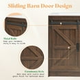 thumbnail image 6 of Merluxy 31" Sliding Barn Door Bathroom Vanity with Sink, Farmhouse Small Single Bath Vanity, Brown, 6 of 9