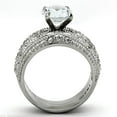 thumbnail image 3 of Women's Stainless Steel High polished CZ Clear 6.80(g) Engagement Ring, 3 of 4