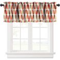 thumbnail image 1 of Mid Century Window Valance,Drop Shapes Abstract Triangular Retro Printed Pattern Curtain Valance for Kitchen Bedroom Bathroom 1 Panels W54xL18in, 1 of 6