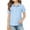 Blue, variant on ITSAME Girls School Uniform T-Shirts, Lapel Cotton Short Sleeve Summer Casual Fashion Button Up Shirts Blue Size 3-4T