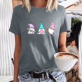 thumbnail image 2 of Moda Mujer Causal Pascua Cuello redondo Blusa estampada Camiseta de manga corta Tops de verano Pompotops  hkajfhjk461187, 2 of 6