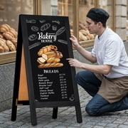 DOLLAR BOSS Wooden A-Frame Sign Chalkboard Sign 40 x 20 Magnetic Sidewalk Menu Board with Sturdy Freestanding Black Sandwich Board Sign Board Menu Display for Restaurant Business Weddings, Black