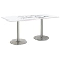 thumbnail image 2 of KFI Studios Whiteboard 3.5' x 7' Dining Table, Silver Base, White, 2 of 2