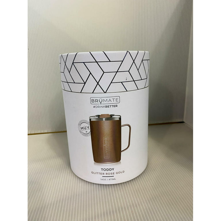 BRUMATE Toddy 16oz Insulated Coffee Mug, Glitter Rose Gold