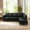 BK-Right-Sofa without Ottoman, variant on MAYEERTY 97" Faux Leather Sectional Couches, 3-Piece Modular Sofa Set with Reversible Chaise & Storage Ottoman, Black (Left)
