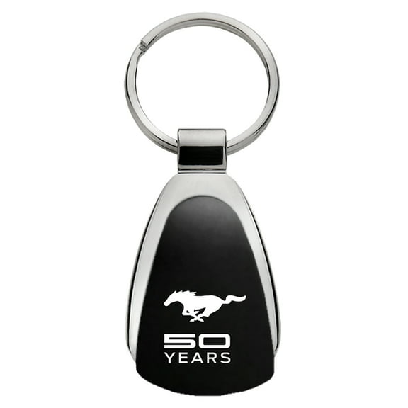 Ford Mustang 50 Years Teardrop Key Chain (Black)