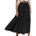 thumbnail image 1 of Falda De Mujer De Media Longitud, Dobladillo Con Volantes Irregular Plisado De Moda Para Mujer Falda De Línea A De Media Longitud Slim Fit Para El Trabajo Para El Verano Para La ANGGREK Negro M, 1 of 6