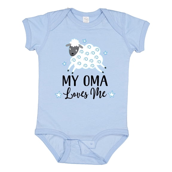 Inktastic My Oma Loves Me Baby Lamb Boys or Girls Baby Bodysuit