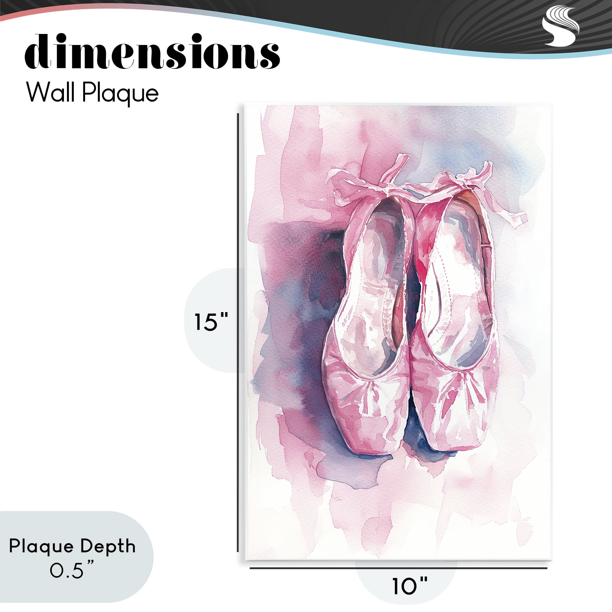 Stupell Industries Blush Ballet Slippers Wall Plaque Art, design by Ray Powers