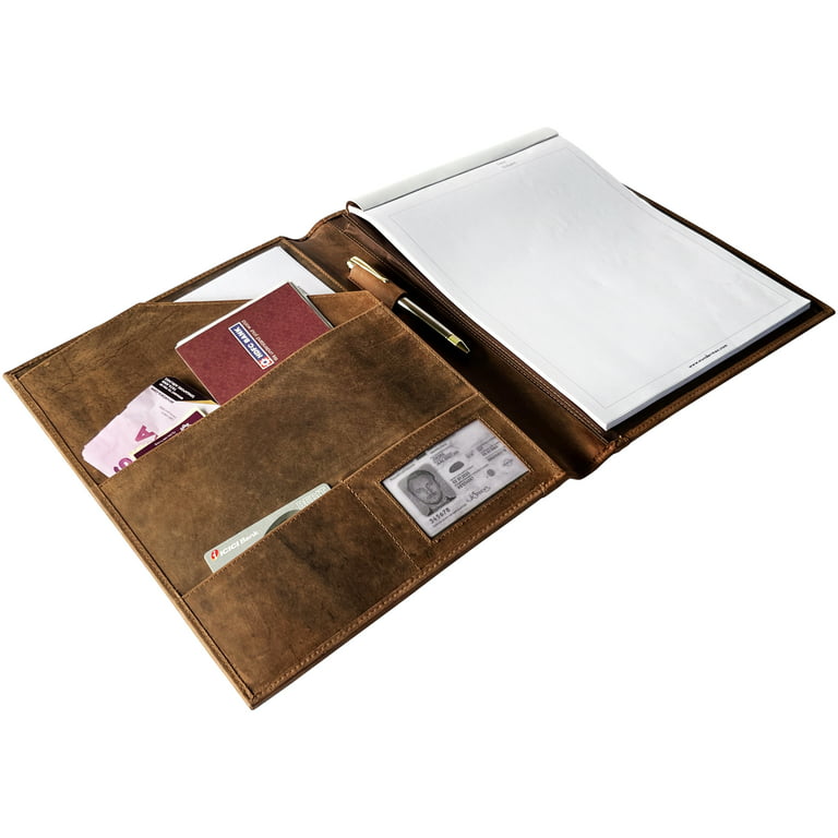 A4 leather portfolio, document holder, leather portfolio for