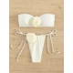 thumbnail image 5 of Conjunto de Bikini Bandeau con estampado de flores en 3D, traje de baño Sexy con realce en contraste, Micro bañador brasileño recortado, traje de baño con Tanga, 2024, 5 of 5