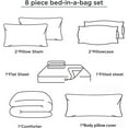 thumbnail image 4 of HIG Juego de Edredón Moderno de 8 Pzas con Sábanas para Todas las Estaciones, en una Bolsa, Morado, Tamaño King, 4 of 9