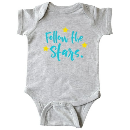 

Inktastic Follow The Stars - Blue Yellow Gift Baby Boy or Baby Girl Bodysuit