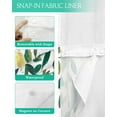 thumbnail image 3 of No Hook Shower Curtain with Snap in Liner, Fruits Yellow Lemon Green Leaves Flower Hotel Shower Curtains for Bathroom, Washable Shower Curtain Liner Set with Mesh Top Window, 36"x72", 3 of 6
