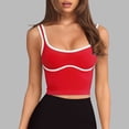 thumbnail image 3 of Cropped Tank Tops for Women High Impact Push Up Racerback Sleeveless Contrast Binding Workout Yoga Gym Tanks, 3 of 7